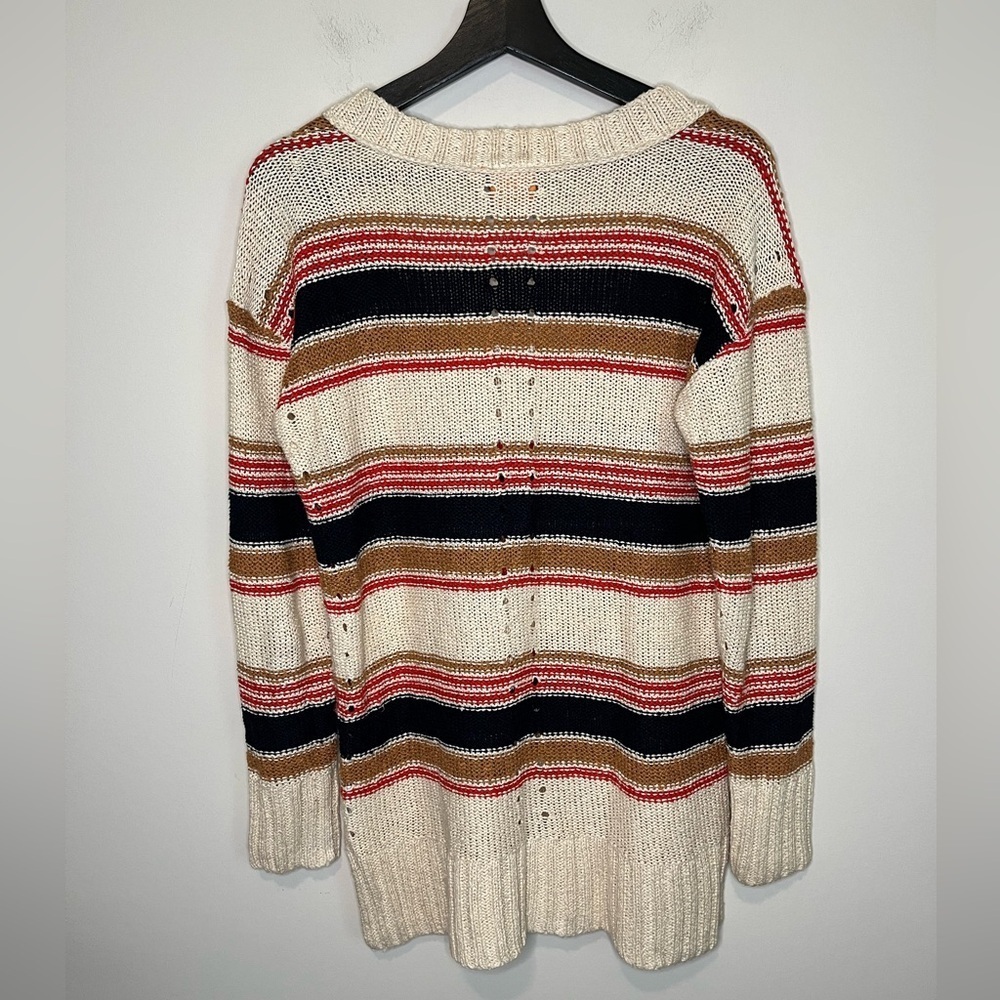 COPY - Tory Burch Striped Short Sleeve Linen Blend Sweater Size Small - Picture 7 of 16